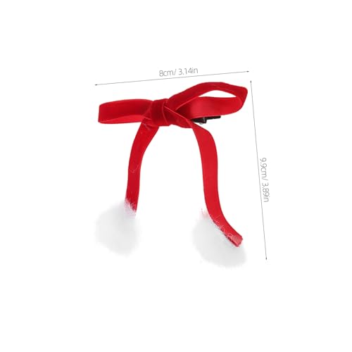 Warmhm Rote Samt Haarspangen mit Anhängern Schleifen Haarklammern für Damen und Mädchen Weiche Komfortable Haarklammern für Weihnachts und Neujahrsfeiern Vielseitige Zopfbänder von Warmhm