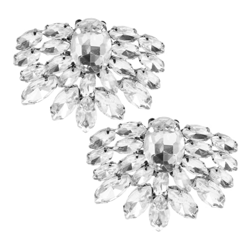 Warmhm Sambastil Schuhclips mit Metall Rhinestones Abnehmbare Strass Schuhschnallen Schuhdekoration für Damen Geeignet für Hochzeit Party und Festliche Anlässe Silber von Warmhm