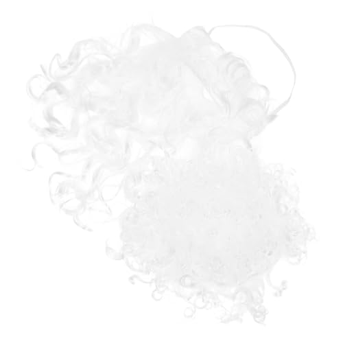 Warmhm Santa Beard und Perücke Set Weiß Old Man Stil Cosplay Set für Weihnachtsmann Kostüm Atmungsaktiv Leicht Realistische Fasern Wiederverwendbar für Festliche Partys und Outdoor Events von Warmhm