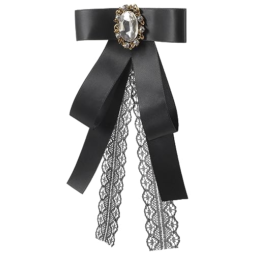 Warmhm Schleifenbrosche mit Strasssteinen und Perlen Damen Collar Pin für Kleid Schal Anzug Festliche Kleidung Stabile Anstecknadel Modisches Accessoire für Hochzeit Party von Warmhm