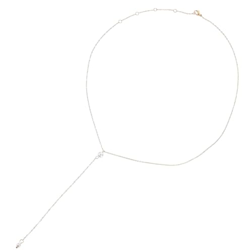 Warmhm Schlichte Perlenkette Damen Vergoldet Kollier Zarte Halskette Modischer Schmuck für Alltag und Festlichkeiten von Warmhm