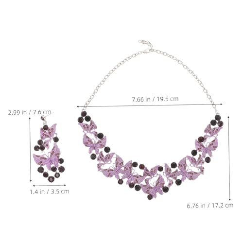 Warmhm Schmetterlings Schmuckset Damen mit Strass und Emaille Leichter Schmuck für Hochzeit und Festliche Anlässe Halskette und Ohrringe Set für Braut und Abendkleid von Warmhm