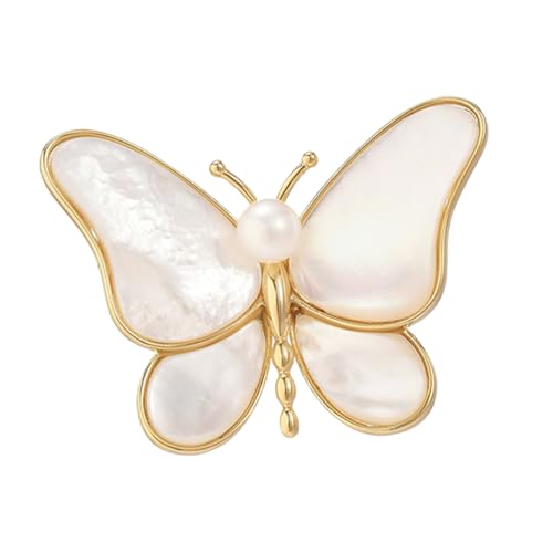 Warmhm Schmetterlingsbrosche aus Muschel Stilvolle Schmucknadel Kleine Modische Anstecknadel Vielseitige Brosche für Kleidung Rucksack Pullover und Accessoires Leichter Tragbarer von Warmhm