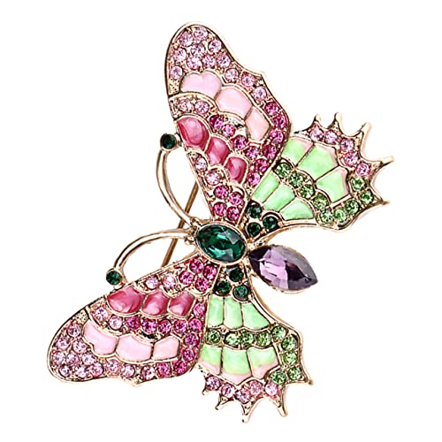 Warmhm Schmetterlingsbrosche mit Strass Anstecknadel für Frauen zur Dekoration von Kleidung und Schals Stilvolles Design für Verschiedene Anlässe von Warmhm