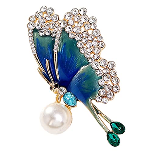 Warmhm Schmetterlingsbrosche mit Strasssteinen Dekorativer Ansteckpin für Damen Vielseitiger Schal und Mantel Schmuck Hochwertige Langlebig und Perfektes für Frauen von Warmhm