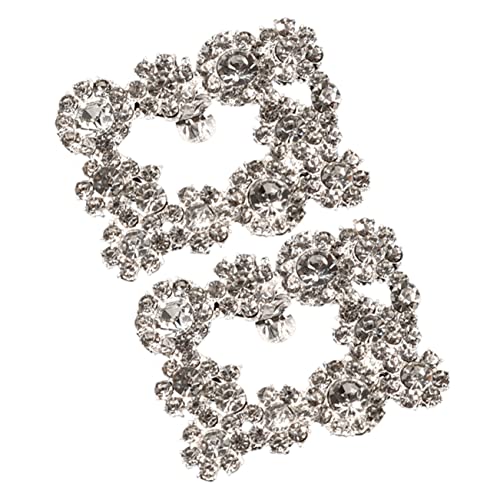 Warmhm Schuhclips mit Quadratischen Strasssteinen Silberne Schuhschmuck Broschen für Damen Hochzeitsschuh Dekoration Langlebige Metall Schuhschnallen für Festliche von Warmhm