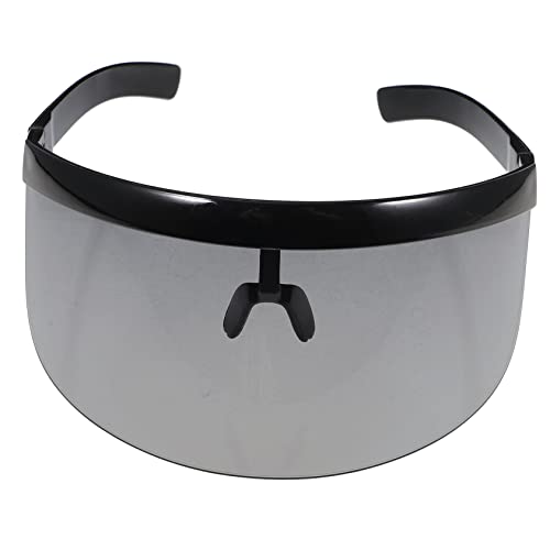 Warmhm Schwarze Unisex Sonnenbrille mit Großem Rahmen Winddicht UV Schutz Schlagfest und Leicht Schutzbrille für Outdoor und Alltag von Warmhm