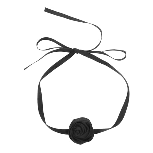 Warmhm Schwarzer Rosen Choker Halskette Handgefertigter Blumenschmuck für Damen Leichtes Langlebiges Design Vielseitig Kombinierbar für Outfits von Warmhm