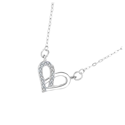 Warmhm Silber Halskette mit Doppelseitigem Herzanhänger Polierte Schmuck Halskette für Damen Modisches für Alltag und Besondere Anlässe Warmhm Silber Halskette mit Doppelseitigem Herzanhänger Polierte Schmuck Halskette für Damen Modisches für Alltag und Besondere Anlässe von Warmhm
