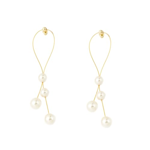 Warmhm Silber Ohrhänger mit Goldenen Künstlichen Perlen Lange Tropfen ohrringe für Damen und Mädchen Modischer Schmuck für Party Alltag und Besondere Anlässe Warmhm Silber Ohrhänger mit Goldenen Künstlichen Perlen Lange Tropfen ohrringe für Damen und Mädchen Modischer Schmuck für Party Alltag und Besondere Anlässe von Warmhm