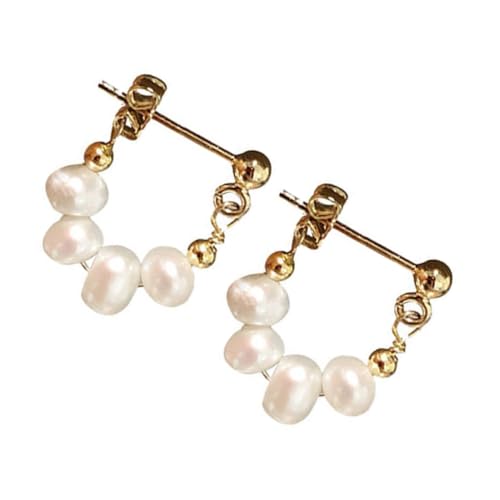 Warmhm Silber Perlenohrringe Damen Dangler Ohrstecker Modisch Geometrisch Leicht Frühlingsschmuck für Frauen von Warmhm
