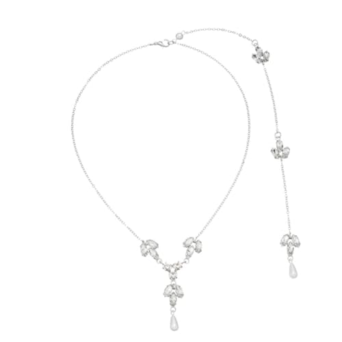 Warmhm Silberne Damen Halskette mit Kristallanhänger Elegante Hochzeits braut Rückenkette Modischer Schmuck für Frauen und Mädchen Feine Verarbeitung Vielseitig für Hochzeit Party und Warmhm Silberne Damen Halskette mit Kristallanhänger Elegante Hochzeits braut Rückenkette Modischer Schmuck für Frauen und Mädchen Feine Verarbeitung Vielseitig für Hochzeit Party und von Warmhm