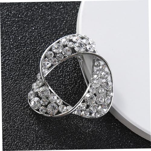 Warmhm Silberne Strass Brosche als Zarter Schalverschluss und Brustpin Langlebig mit Stabilem Verschluss Modisches Damenaccessoire für Kleidung und Festliche Anlässe Elegant und von Warmhm
