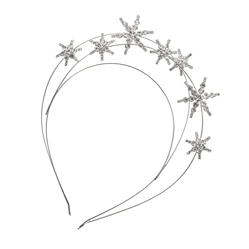 Warmhm Silberner Haarreif Mit Sternen - Eleganter Strass-Stirnband Für Hochzeiten Braut Und Festtagslook Funkelnde Tiara Für Frauen Und Mädchen Glanzvoller Haarschmuck von Warmhm