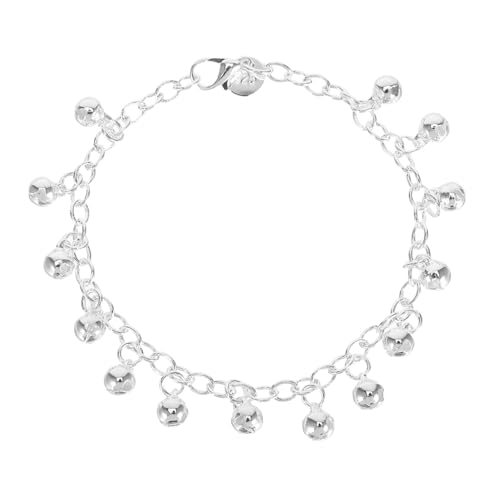 Warmhm Silberplattiertes Glockenarmband Damen Verstellbares Leichtes Fußkettchen mit Klingelnden Anhängern Modisches Schmuckstück für Alltag und Geschenk Attraktives Design für Besondere von Warmhm