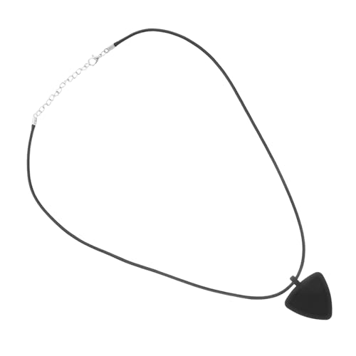 Warmhm Aufbewahrung Für Gitarrenplektren Mit Silikonhülle Hängende Halskette Mit Dreiecksanhänger Für Plektrenschutz Kompakter Gitarrenplektrenhalter Mit Transportband Für von Warmhm