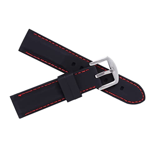 Warmhm Silikon Uhrenarmband Sport Ersatzband für Herren und Damen Schwarz mit Faden Langlebiges Einfach zu Installierendes Armband für Fitness und Outdoor Aktivitäten Warmhm Silikon Uhrenarmband Sport Ersatzband für Herren und Damen Schwarz mit Faden Langlebiges Einfach zu Installierendes Armband für Fitness und Outdoor Aktivitäten von Warmhm