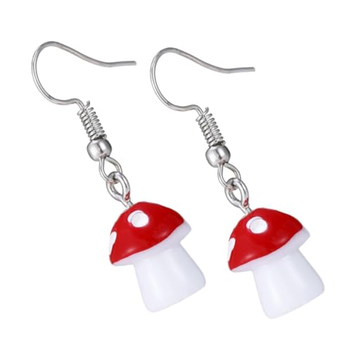 Warmhm Simulation Pilz Ohrringe Kreative Cartoon Damen Ohrschmuck Niedliche Rote Pilz Ohrhänger Modisch Vielseitig Passend Geschenkidee von Warmhm