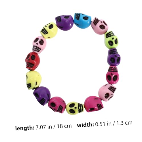 Warmhm Skull Beads Armband Punk Stil Bunte Totenkopfperlen Modeschmuck Für Damen Herren Halloween Accessoire Warmhm Skull Beads Armband Punk Stil Bunte Totenkopfperlen Modeschmuck Für Damen Herren Halloween Accessoire von Warmhm