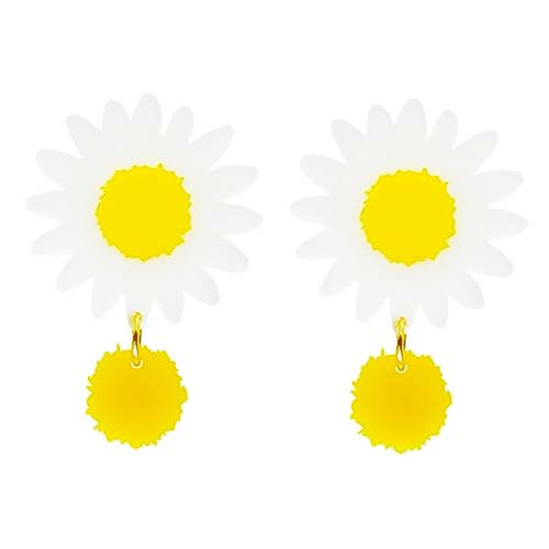 Warmhm Sonnenblumen Ohrhänger Damen Leichtes Langlebiges Design Attraktive Kleine Ohrstecker Modischer Farbenfroher Ohrschmuck für Frauen von Warmhm