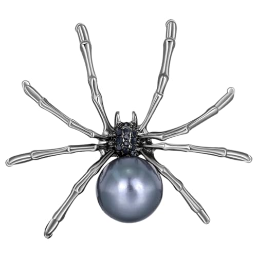 Warmhm Spider brosche mit Perlen Kreative Schmuck anstecknadel aus Versilberter Legierung Modischer Brustpin für Damen Vielseitige Kleidungsklammer für Hochzeit Party und Alltag von Warmhm