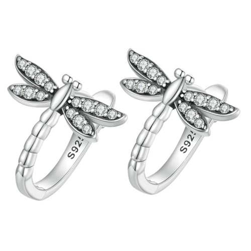 Warmhm Sterling Silber Libellen Ohrringe Damen Design Loop Ohrschmuck Modisch und Handgefertigt für Alltag und Besondere Anlässe von Warmhm