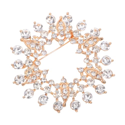 Warmhm Strass Brosche Damen Schmuck Wreath Anstecknadel für Kleidung Mantel Schal Hochzeit Geburtstag Weihnachtsfeier Accessoire von Warmhm
