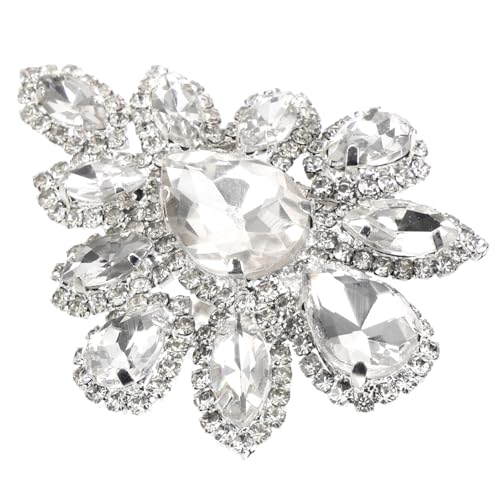 Warmhm Strassbrosche Damen Blume Glänzend Metall Schmuck Anstecknadel Party Hochzeit Accessoire Elegant Leicht Tragbar von Warmhm