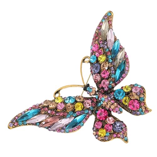 Warmhm Strassbrosche Schmetterling Schmuckmode Leicht Tragbar Multifunktional für Kleidung Hüte Schals Rucksäcke Damen Accessoire Elegant und Stilvoll von Warmhm