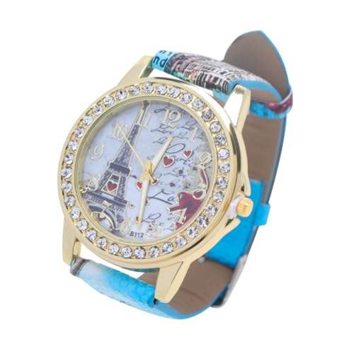 Warmhm Strassuhr Mit Verstellbarem Band Modische Pu-damenuhr Lässiges Armbanduhr-design Mit Strasssteinen Und Herzmotiv Für Frauen Und Mädchen Blau von Warmhm