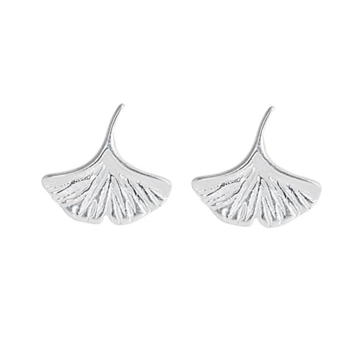 Warmhm Stylische Silber Ohrstecker Form von Ginkgo Blättern für Frauen Dekorativer Modeschmuck als für Geburtstage Feiertage und Besondere Anlässe von Warmhm