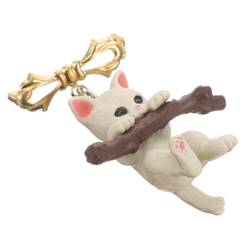 Warmhm Süße Katzenbrosche mit Zweig Design Dekorative Anstecknadel für Frauen für Kleidung Taschen und Hüte Langlebig und Farbecht Hochwertigem Harz von Warmhm