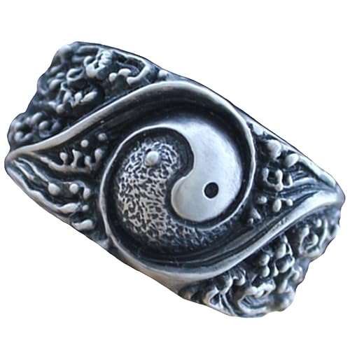 Warmhm Taoistischer Kupferring mit Design Chinesischer Retro Stil Unisex Schmuck für Alltag Party Hochzeit Verstellbarer Komfortabler Ring mit Traditionellem Taoismus von Warmhm