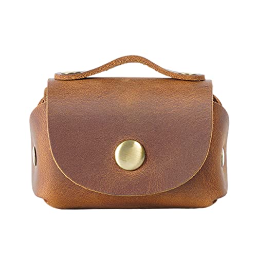 Warmhm Echte Haut Schlüsselaufbewahrungstasche Für Autoschlüssel Münzen Tragbare Schlüsseltasche Verschleißfest Praktisch Braun von Warmhm