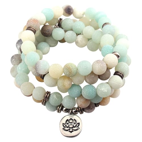 Warmhm Teilige Lotus Perlenarmband Halskette aus Natürlichem Stein Vielseitiges Wickelarmband für Damen Herren als Gebetsperlen oder Modisches Schmuckstück Warmhm Teilige Lotus Perlenarmband Halskette aus Natürlichem Stein Vielseitiges Wickelarmband für Damen Herren als Gebetsperlen oder Modisches Schmuckstück von Warmhm