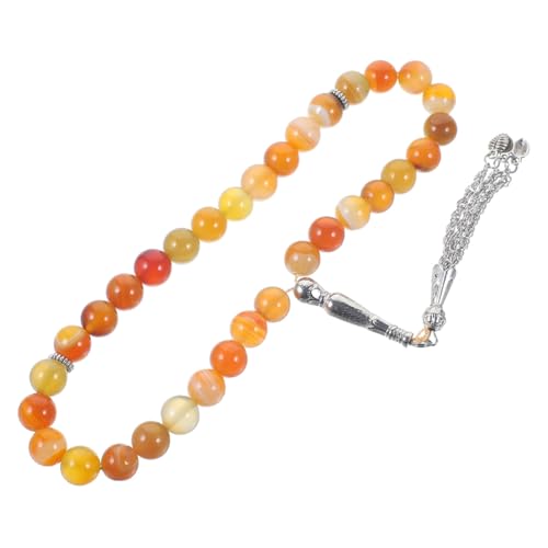 Warmhm Tigerauge Achat Gebetsperlen Armband Perlen Herren Damen Schmuck Spirituelles Armband für Religiöse Anlässe und Alltag von Warmhm