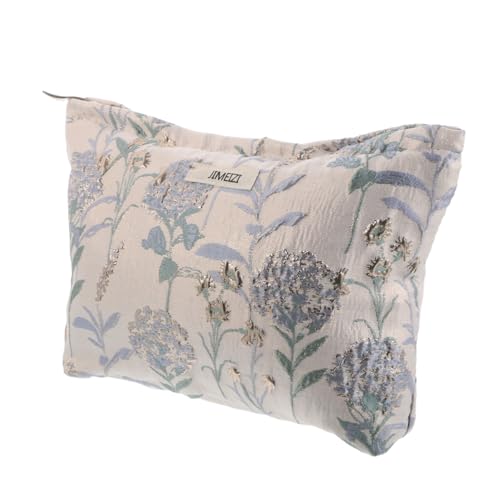 Warmhm Tragbare Kosmetiktasche Damen Blumenmuster Kompakt Make Up Organizer Reise Essentials Aufbewahrungstasche für Kosmetik und Pinsel von Warmhm