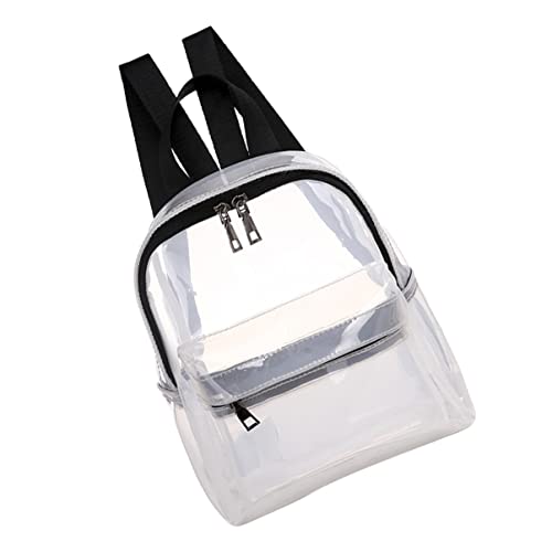 Warmhm PVC-Rucksack Transparent wasserdichte Schultertasche Für Damen Durchscheinender Leichter Beutel Für Reisen Und Alltag von Warmhm