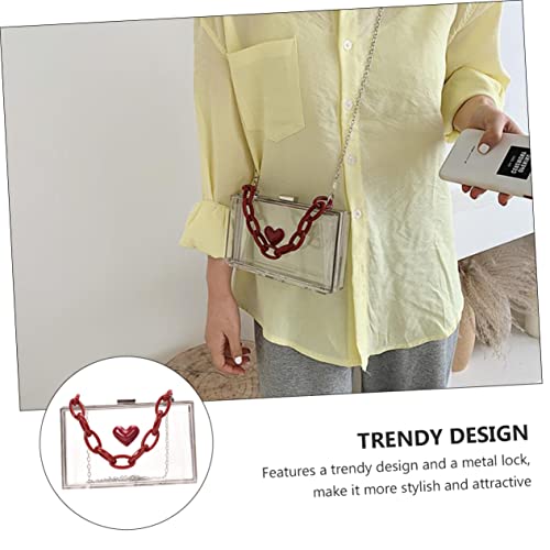 Warmhm Transparente Herz Umhängetasche Damen Kleine Schultertasche Elegant für Party Hochzeit Abendveranstaltung Mädchen Crossbody Bag von Warmhm