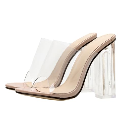 Warmhm Transparente High Heels Damen Sandalen Sommer Elegant Leicht PVC Tpr Sohle Modisch Für Party Hochzeit Arbeit Freizeit von Warmhm
