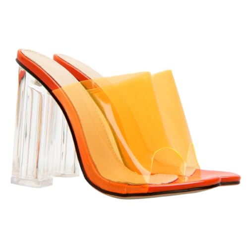 Warmhm Transparente High Heels Damen Sandalen Sommer Plateau Absatz Modisch Komfortabel Tpr PVC Sohle Offene Zehen Stilvolle Damenschuhe für Alltag und Party von Warmhm