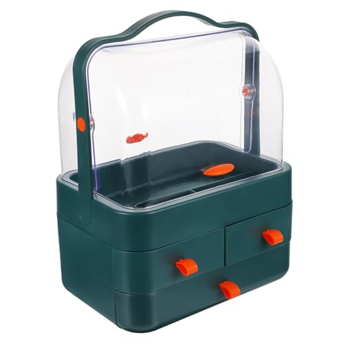 Warmhm Transparente Kosmetik Aufbewahrungsbox mit Staubschutz Großer Desktop Organizer mit Mehrschichtiger Make Up Organizer für Schminktisch und Professionellen Gebrauch Grün von Warmhm
