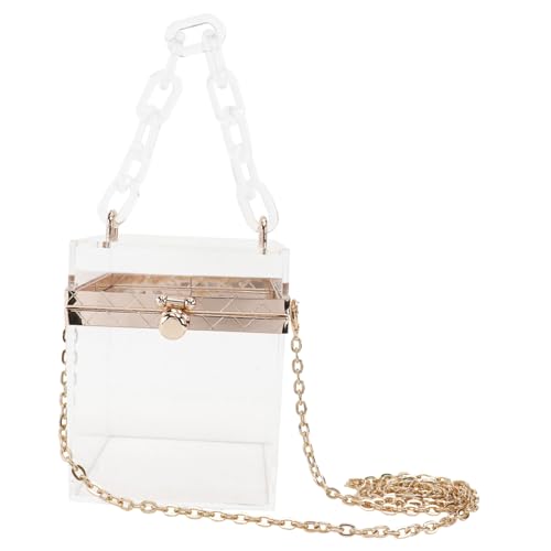 Warmhm Transparente Kunststoff Box Bag Damen Handtasche Schultertasche Langlebig und Pflegeleicht Modische Kleine Umhängetasche für Alltag und Freizeit von Warmhm