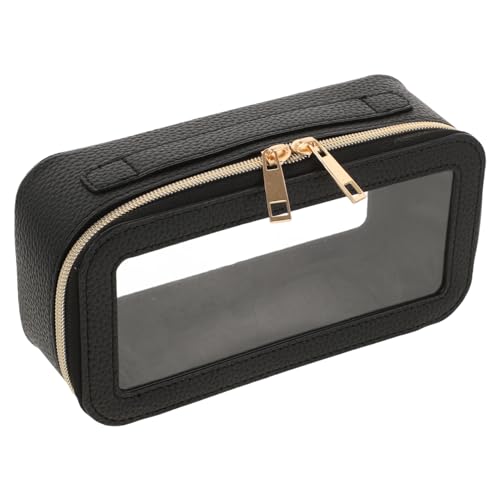 Warmhm Transparente PVC Kosmetiktasche Wasserdichter PU Reißverschluss Große Reise Organizer für Make Up Pinsel und Toilettenartikel Leicht und Tragbar für Damen von Warmhm