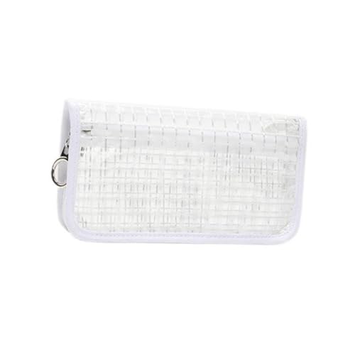 Warmhm Transparentes PVC Münzbörsen Case mit Karomuster Kompakte Handytasche und Geldbörse mit Reißverschluss Vielseitige Umhängetasche für Damen für Münzen Schlüssel und Zufällige Farbe von Warmhm