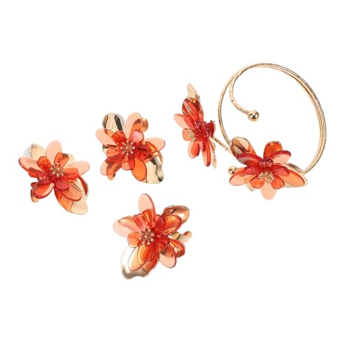 Warmhm Blumenohrringe Set Mit Tropfenketten Und Armbändern Für Frauen Kawaii-ohrringe Mit Blumendesign Strand Und Urlaubsschmuck Für Alltag Und Feiern von Warmhm
