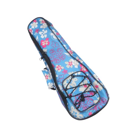 Warmhm Ukulele Schultertasche mit Baumwollpolsterung Verstellbarem Schultergurt Doppelter Schultertrageoption Stabiler Dreidimensionaler Form Stilvolles Blumen und Karomuster für Männer von Warmhm