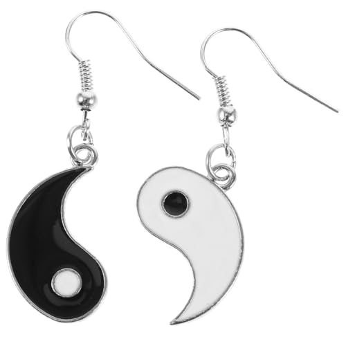 Warmhm Tai-chi-ohrringe Für Frauen Schwarz-weiße Tropfenohrringe Ohrhänger Aus Hochwertiger Unregelmäßig Gestaltet Modischer Ohrschmuck Für Alltag Und Bankette von Warmhm