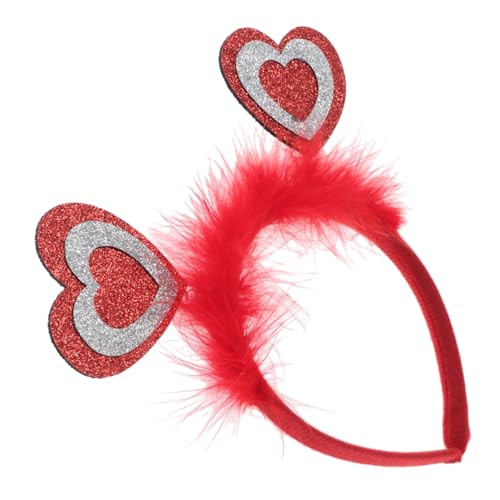 Warmhm Valentinstag Stirnband Damen Leichtes Herz Design Haarreif Romantisch Federn Haaraccessoire Für Hochzeit Party Fotoshooting von Warmhm