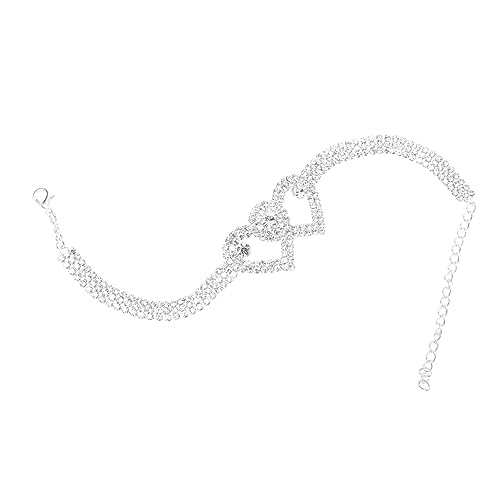 Warmhm Verstellbare Fußkette mit Herz Strandschmuck Fußkettchen Hautfreundlich und Langlebig Elegantes Design für Damen Silberfarbenes Schmuckaccessoire von Warmhm